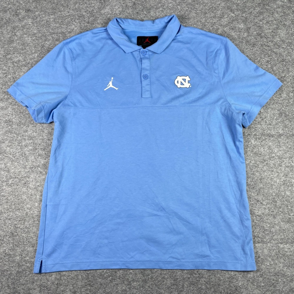 North Carolina Jordan Polo Mens XL Blue Dri-FIT Tar Heels NCAA DR0364-448